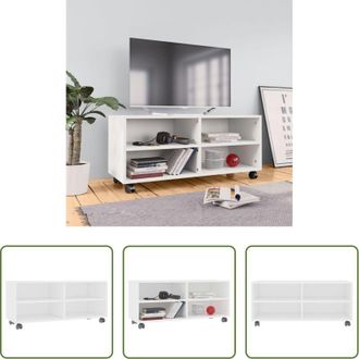 vidaXL vidaXL Mobile in legno - Mobile TV con Ruote Bianco 90x35x35 cm in Legno Multistrato