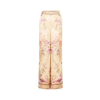 Camilla Dames, Broeken, Beige, Maat: S Linnen