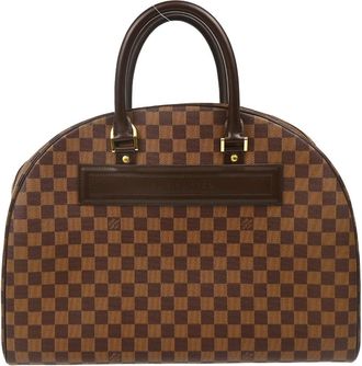 Louis Vuitton Nolita Satchel Damier Brown Canvas Handbag (Pre-Owned)