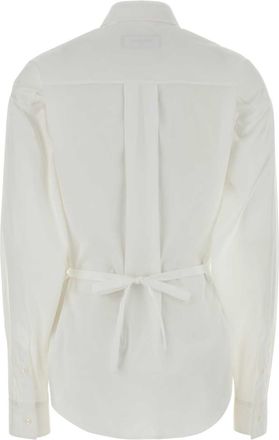 Dsquared2 Womens White Stretch Poplin Shirt Exterior: Cotton Elastane Camicie