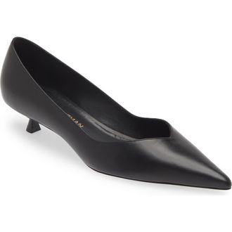 Stuart Weitzman Eva Kitten Heel Pointed Toe Pump in Black at Nordstrom Rack, Size 7