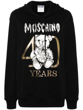 Moschino Hoodie met teddybeerprint - Zwart