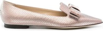 Jimmy Choo London Gala Pointed-To Bow Ballet Flats, Brand Size 35.5 ( US Size 5.5 )