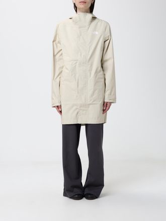 The North Face Giacca a vento in nylon al ginocchio con cappuccio e logo
