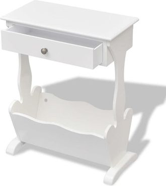 vidaXL Magazine Rack Melrose White Vidaxl