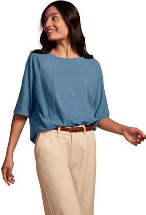 Celtic & Co. Linen Blend Short Sleeve Swing Top in Smoke Grey at Nordstrom, Size 4