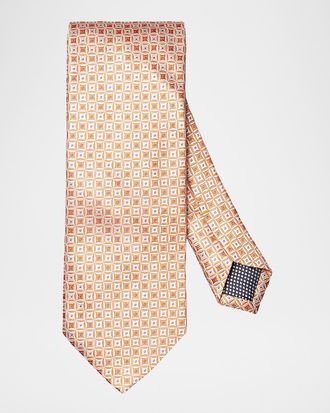 Eton Men & apos;s Geometric Medallion Silk Jacquard Tie
