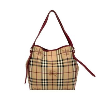 Burberry Pre-owned Shoulder Bags, female, Beige, Size: ONE SIZE Pre-owned Nova Check Shadow Horse Leather Tote Bag