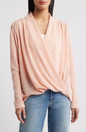 Gibsonlook Open Stitch Surplice Sweater in Pearl Blush at Nordstrom Rack, Size Xx-Small