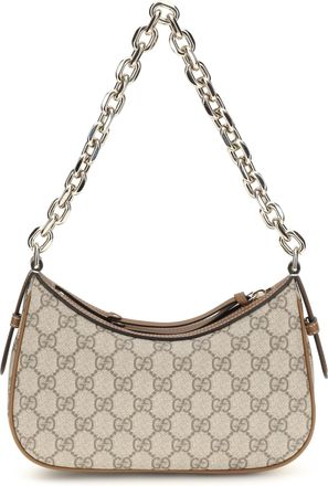 Gucci Womens Shoulder Bag Gg Emblem Ebony-Sundial Fabric Handbags Ebony/sundial Hand