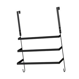 OEM Toallero De 24 Piezas Para Colgar En La Puerta Del Ba&ntilde;o Con Perchas - Negro