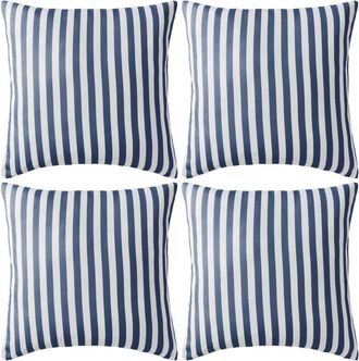 vidaXL Vidaxl - Cojines para exterior a rayas 45x45 cm azul marino 4 unidades
