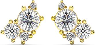 Pompeii3 G/VS 2.50Ct Diamond Studs Bouquet Earrings 14k Gold Lab Grown 11.5mm