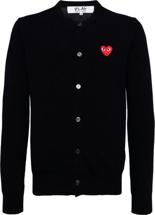 Comme Des Gar&ccedil;ons Black Regular Logo Cardigan