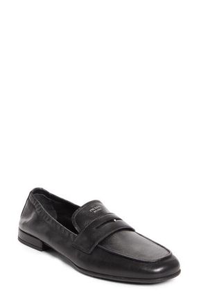 Prada Soft Penny Loafer in Black at Nordstrom, Size 6Us