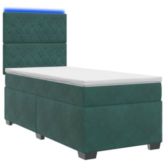 vidaXL Letto Box Spring Con Materasso Verde Scuro 90 X 200 Cm Velluto Vidaxl