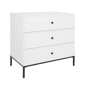 OEM Commode 3 Tiroirs Bellamy Lumi Blanc Et Noir