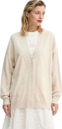 Munthe Fafali Cardigan - Dames - Vesten - Beige - S - Wol - Truien & Vesten