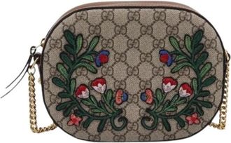 Gucci Pre-owned Vintage Cross Body Bag - Dames - Vintage Schoudertas - Beige - ONE Size - Leer - Vintage