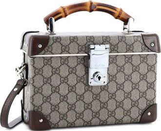 Gucci Bamboo Globe-Trotter Vanity Case GG Coated Canvas satchel - Bruin