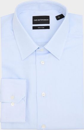Emporio Armani Mens Cotton Micro-Woven Dress Shirt