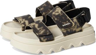 Sorel Kinetic Sunchase Ankle Strap Womens Sandals Black/Chalk : 12 B - Medium, Leather/Synthetic