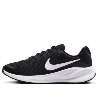 Nike (WMNS) Nike Revolution 7 Road Running Shoes Black White FB2208-003