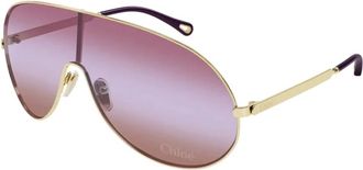 Chlo&eacute; Shield Zonnebril - Dames - Zonnebrillen - Geel - ONE Size - Accessoires
