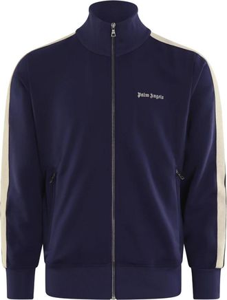 Palm Angels Classic Logo Trackjacket - Heren - Vesten met rits - Blauw - M - Polyester - Hoodies & sweatvesten