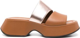 Vic Mati&eacute; Mules in pelle con tacco 55mm - Marrone