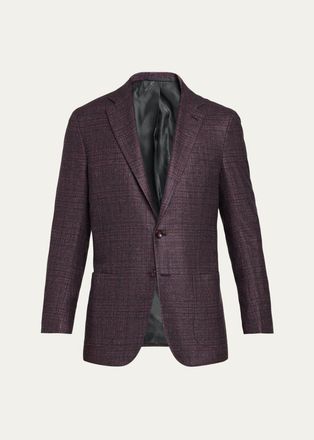 Kiton Mens Plaid Single-Breasted Sport Coat