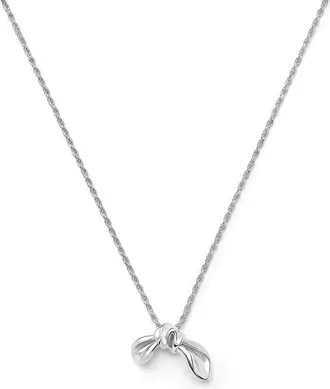 Missoma Mark Gong Bow Pendant Necklace in Silver at Nordstrom