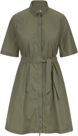 K-Way Lizy - Dames - Shirt Kleedjes - Groen - M - Nylon - Kleedjes