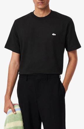 Lacoste Crewneck Cotton T-Shirt in Black at Nordstrom, Size 8