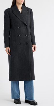 Bernardo Prescott Herringbone Coat in Black/Tan at Nordstrom Rack, Size Xx-Large