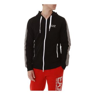 Emporio Armani 7 Lines Hooded Sweatshirt - male - Emporio Armani - Zip-throughs - Black - XS - Sweatshirts & Hoodies