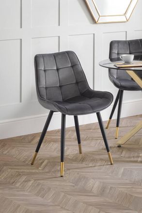 Julian Bowen Hadid Upholstered Dining Chair (Set of 2) in Grey