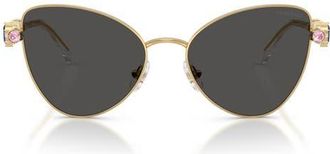 Swarovski 56mm Butterfly Sunglasses in Gold /Dark Grey at Nordstrom