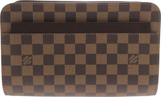 Louis Vuitton Brown Coated Canvas Clutch Bag (Pre-Owned)