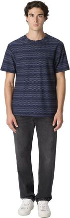 Missoni Crew Neck T-shirt With Micro Zigzag in Blue at Nordstrom, Size Xx-Large