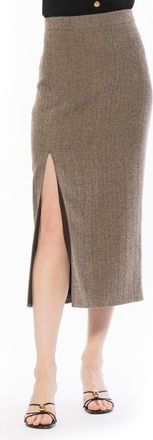 Alexia Admor Onyx Skirt in Herringbone at Nordstrom, Size 14