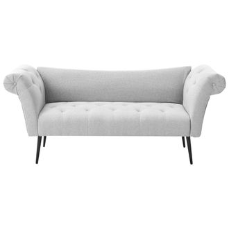 Beliani Beliani - Chaise Longue Doble Tapicer&iacute;a De Tela Acolchada Gris Claro Nantilly
