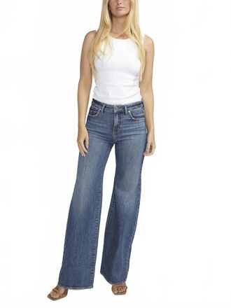 Silver Jeans Co Isbister High Rise Wide Leg Jeans In Indigo