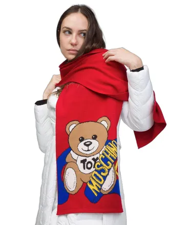 Moschino Wool Blend Scarf - Red