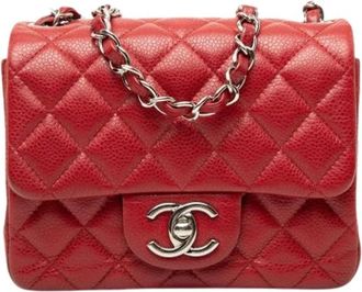 Chanel Pre-owned Vintage Quilted Crossbody Bag - Dames - Vintage Schoudertas - Rood - ONE Size - Leer - Vintage