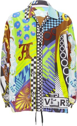 Versace Pop Temple print nylon windbreaker shirt jacket