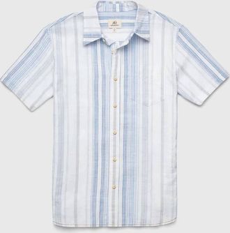 Surfside Supply Mens Joey Stripe Shirt In White Combo