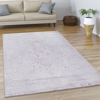 Paco Home Paco Home - Alfombra Sal&oacute;n Pelo Corto Motivo Vintage Abstracto Oriental Moderna Ribete 160x230 Cm, Multicolor
