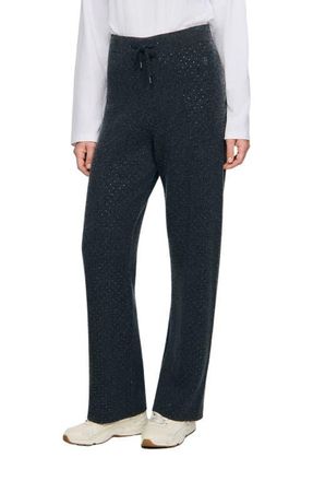 Sandro Knit rhinestone-covered trousers in Charcoal Grey at Nordstrom, Size 44 Eu