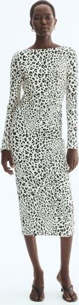 H&M Open-back Jersey Dress in Cream/leopard Print at Nordstrom, Size X-Small